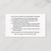 Erisian Discordian POEE Pope Kaarten Visitekaartje (Achterkant)