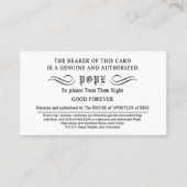 Erisian Discordian POEE Pope Kaarten Visitekaartje (Voorkant)