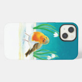 Erithacus rubecula iPhone hoesje (Achterkant horizontaal)