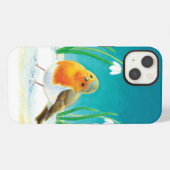 Erithacus rubecula iPhone hoesje (Achterkant horizontaal)