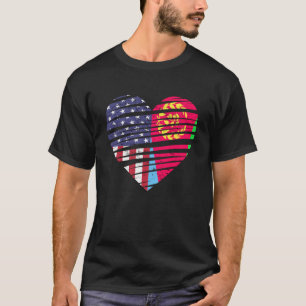 Eritrea American Grown Heart USA Patriot Heritage T-shirt