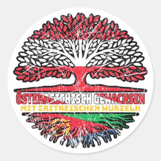 Eritrea Eritrea Oostenrijks Baum Ronde Sticker (Voorkant)
