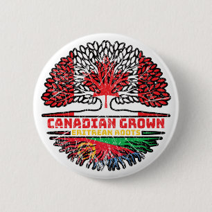 Eritrea Eritrees Canadese Canada Tree Roots Flag Ronde Button 5,7 Cm