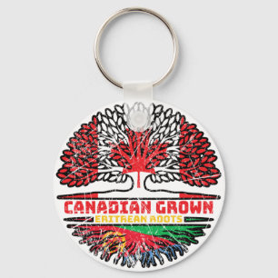 Eritrea Eritrees Canadese Canada Tree Roots Flag Sleutelhanger