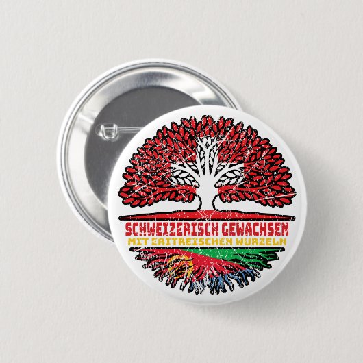 Eritrea Eritreisch Schweizer Schweiz Baum Wurzel Ronde Button 5,7 Cm (Voorkant /achterkant)