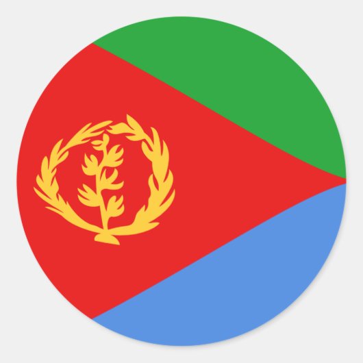 Eritrea Fisheye Vlag Sticker (Voorkant)