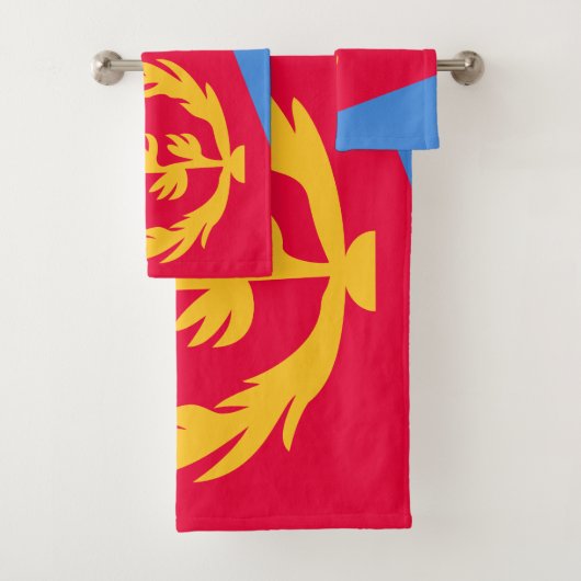 Eritrea Flag Bad Handdoek (Insitu)