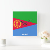 Eritrea Flag Dazzling Patriotic Vierkante Klok (Huis)