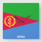 Eritrea Flag Dazzling Patriotic Vierkante Klok (Voorkant)