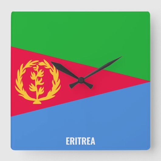 Eritrea Flag Dazzling Patriotic Vierkante Klok (Voorkant)