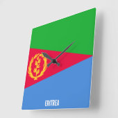 Eritrea Flag Dazzling Patriotic Vierkante Klok (Hoek)