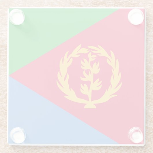 Eritrea Flag Glazen Onderzetter (Achterkant)