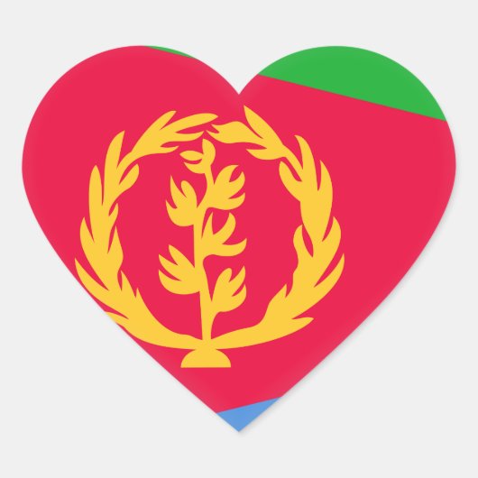 Eritrea Flag Hart Sticker (Voorkant)