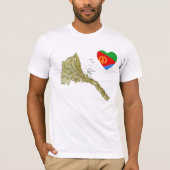 Eritrea Flag Heart en Map T-Shirt (Voorkant)
