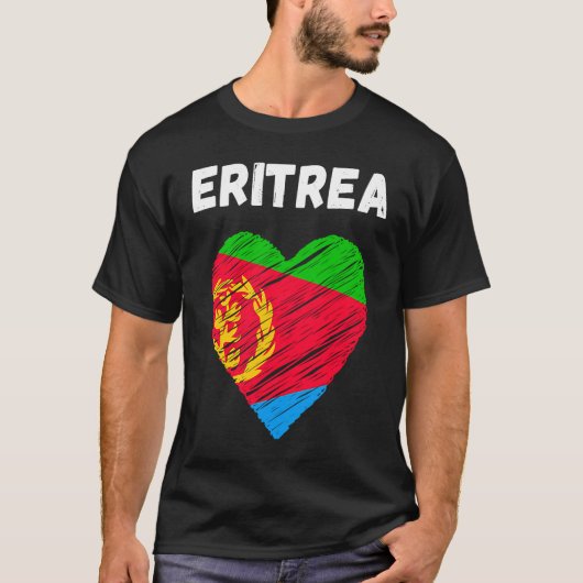 Eritrea Flag Holiday Eritrea Heart Eritrean Flag T-shirt (Voorkant)