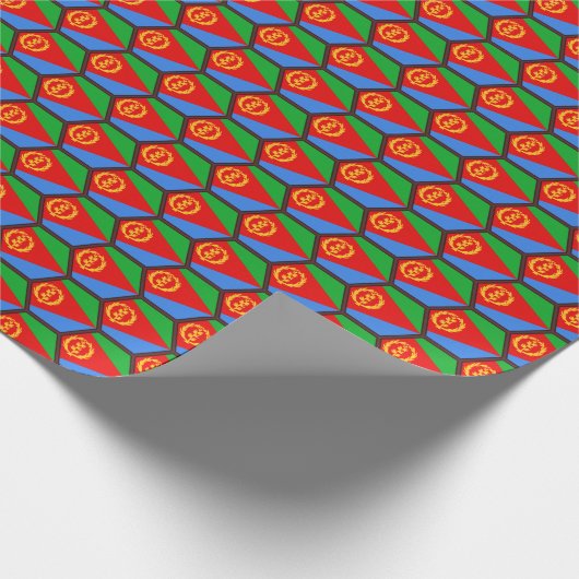 Eritrea Flag Honeycomb Wrapping Paper Cadeaupapier (Hoek)