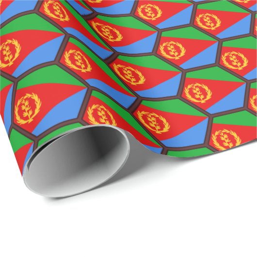 Eritrea Flag Honeycomb Wrapping Paper Cadeaupapier (Rol Hoek)