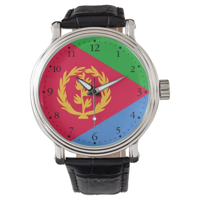 Eritrea Flag Horloge (Voorkant)
