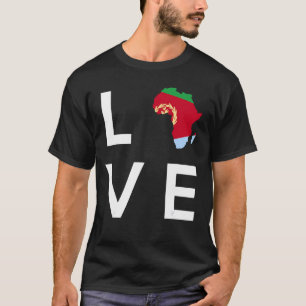 Eritrea Flag Love Africa Continent Silhouette for T-shirt