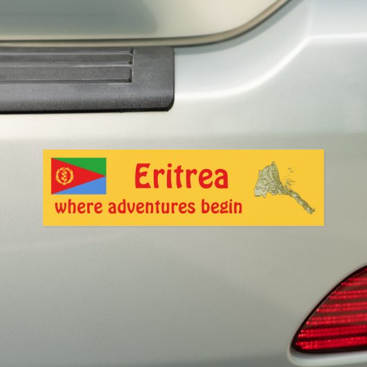 Eritrea Flag + Map Bumpersticker (Op auto)