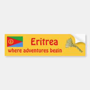 Eritrea Flag + Map Bumpersticker