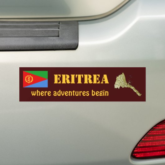 Eritrea Flag + Map Bumpersticker (Op auto)