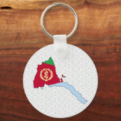 Eritrea Flag Map op volledige grootte Sleutelhanger (Voorkant)