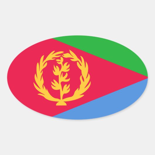 Eritrea Flag Ovale Sticker (Voorkant)