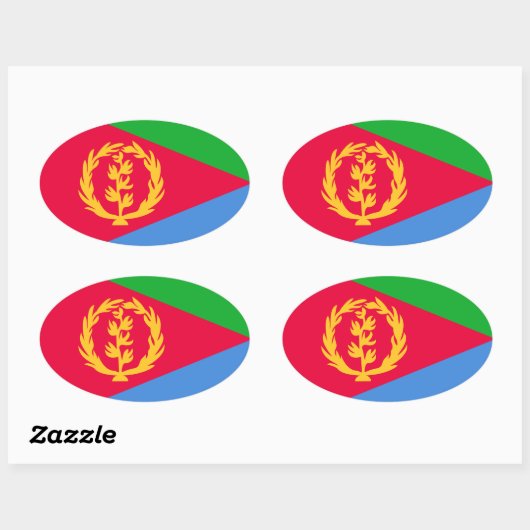Eritrea Flag Ovale Sticker (Vel)