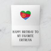 Eritrea Flag Patriotic Birthday Kaart (Binnen)
