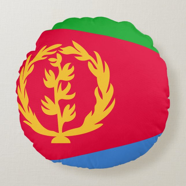 Eritrea Flag Rond Kussen (Voorkant)