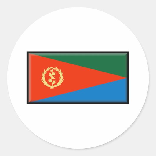 Eritrea Flag Ronde Sticker (Voorkant)