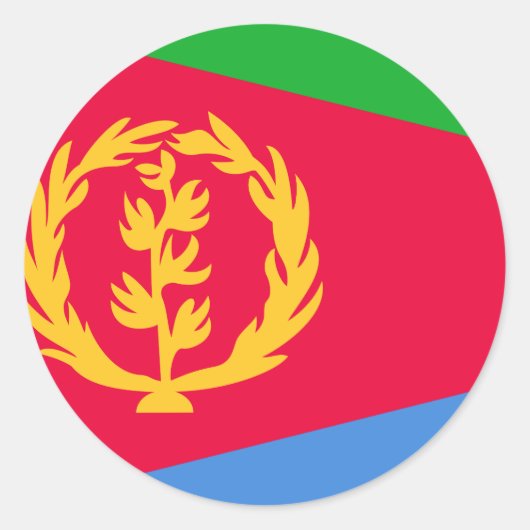 Eritrea Flag Ronde Sticker (Voorkant)