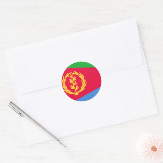Eritrea Flag Ronde Sticker (Envelop)