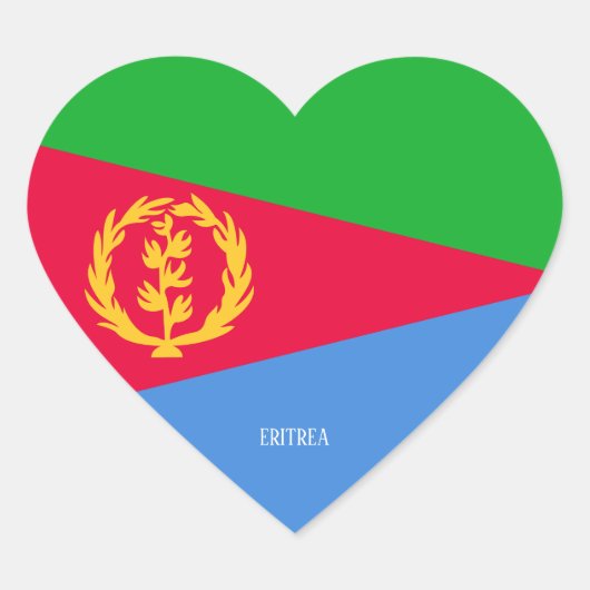 Eritrea Flag Splendid Patriotic Hart Sticker (Voorkant)