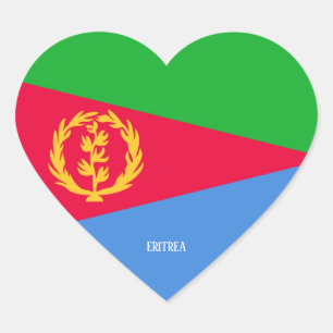 Eritrea Flag Splendid Patriotic Hart Sticker