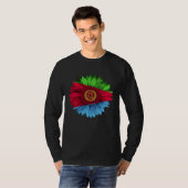 Eritrea Flag Sunflower Eritrean Roots Proud Patrio T-shirt (Voorkant volledig)