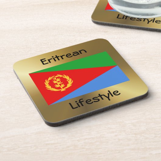 Eritrea Flag+Text Onderzetter (Linkerzijde)