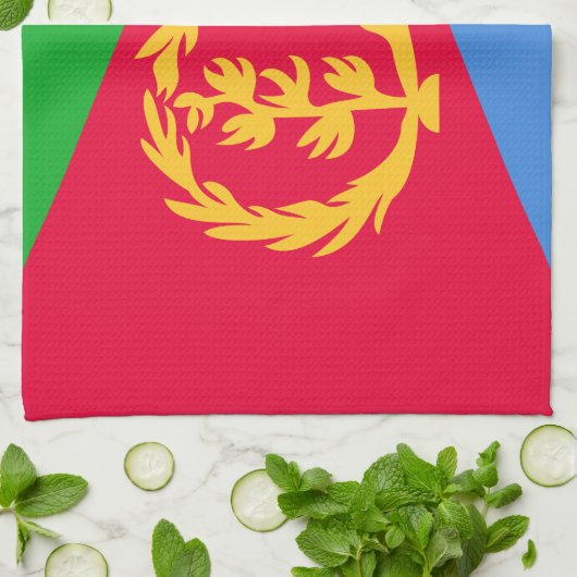 Eritrea Flag Theedoek (Gevouwen)