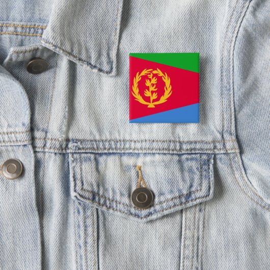 Eritrea Flag Vierkante Button 5,1 Cm (In situ)