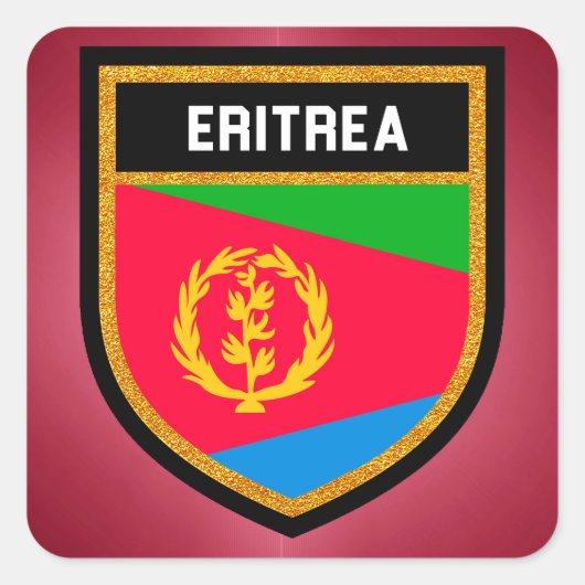Eritrea Flag Vierkante Sticker (Voorkant)
