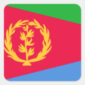 Eritrea Flag Vierkante Sticker (Voorkant)