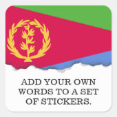 Eritrea Flag Vierkante Sticker (Voorkant)