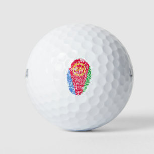 Eritrea Flag Vingerprint Land Pride Identiteit Golfballen