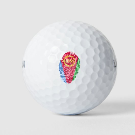 Eritrea Flag Vingerprint Land Pride Identiteit Golfballen (Voorkant)