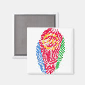 Eritrea Flag Vingerprint Land Pride Identiteit Magneet (Voorkant / Achterkant)
