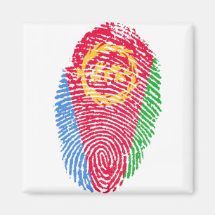 Eritrea Flag Vingerprint Land Pride Identiteit Magneet