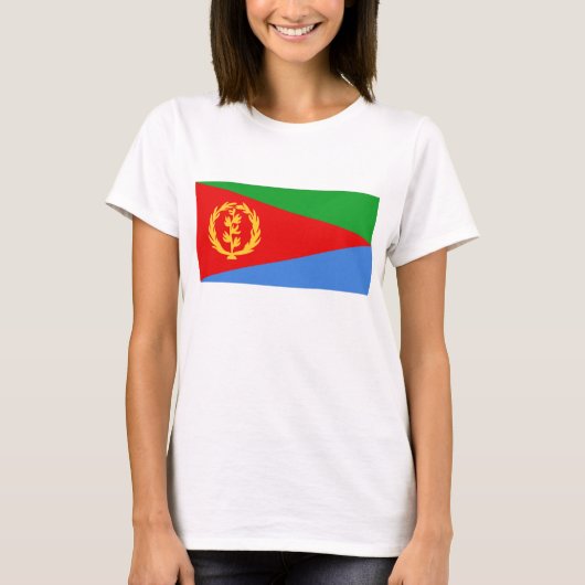 Eritrea Flag x Map T-Shirt (Voorkant)