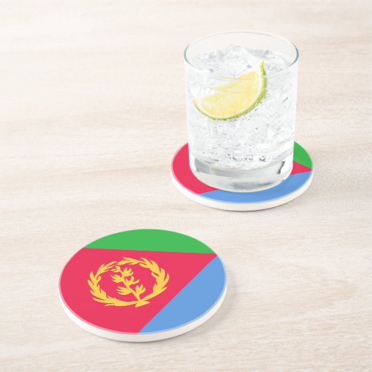 Eritrea Flag Zandsteen Onderzetter (Zijkant)