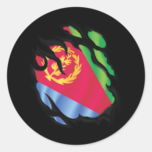 Eritrea Gekopieerde Vlag Ronde Sticker (Voorkant)